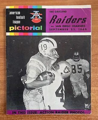 Vintage 1966 Afl San Diego Chargers @ Oakland Raiders Football Program - Sept 25 • $39