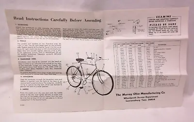 Vintage 1971 Murray Derailleur 5 And 10 Speed Bicycle Instructions • $12.55