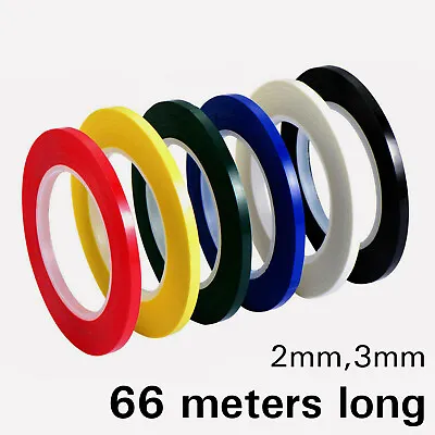 Narrow Marking Tape Self Adhesive Whiteboard Gridding Fine Tape 2mm 3mm 66m Long • £2.99