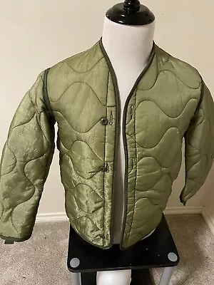 New U.S. MILITARY M65 FIELD JACKET COAT LINER New M-65 Quilted Sage Gr X-Small-R • $44.99