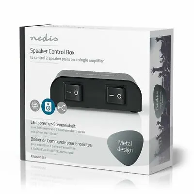 £28.55 • Buy Nedis Speaker Control Box 2-Way Terminal Clamp Black ASWI2602BK