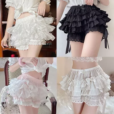 Women's Shorts Cotton Ruffled Pumpkin Pants Bloomers Maid Safety Under Pants • $14.20