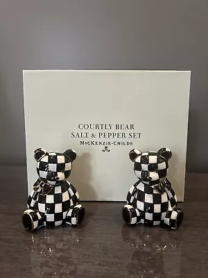 Mackenzie-Childs Courtly Bear  Salt And Pepper Set  Ceramic 4x25  • $90