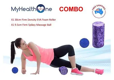 Physio Grade Foam Roller 30cm PLUS 9.5cm Orange Firm Spikey Ball. Aus Shipping!  • $24.90