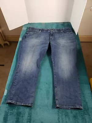 Lee Jeans Sz 48x28 Mens Blue Tapered Extreme Motion Elastic Waist Pants Stretch • $15.97