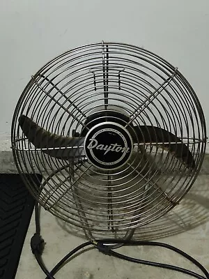 P-41 Vintage 2 Blade Dayton Silver Bullet Tilt Floor Fan 2 Speed *Works Perfect* • $300