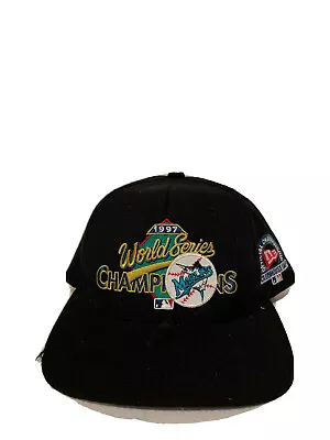 Vintage 1997 New Era Florida Marlins World Series Champs Snapback Hat 100% Wool • $17.49