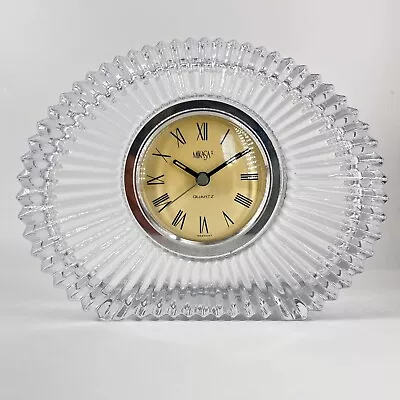 Vintage Mikasa Quartz Cut Crystal Oval Desktop Clock Made In Germany • $37.40