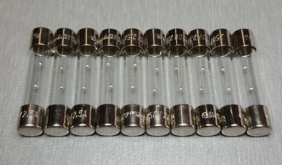 $8.85 • Buy 10Pcs 2.5A T2.5A Glass Fuse 3AG 6mm X 32mm Slow Blow 250V AUSTRALUX