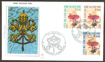 Vatican City Sc# 1292-4 Sede Vacante 2005 First Day Cover • $8.50