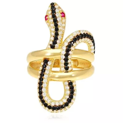 2.00Ct Round Cut Real Moissanite Wedding Snake Ring 14k Yellow Gold Pleated • $137.69