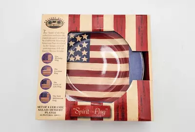 8  Warren Kimble's  Spirit Of The Flag  Salad Plate Set Of 4 By SAKURA • $19.95