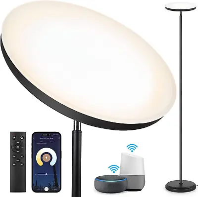OUTON Smart LED Floor Lamp Works With Alexa Google Home WiFi APP Black  • $90.64