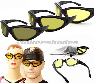 Motorcycle Transition Sunglasses Yellow Biker Day Night Photochromic Glasses • $39.99