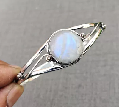 Natural Moonstone Bangle925 Sterling Silver Cuff BangleHandmade BangleSilver • $17.99