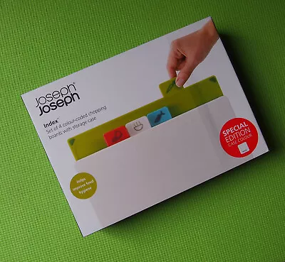 Joseph Joseph Index 4 Colour Coded Chopping Boards[Special Edition Case - White] • $98
