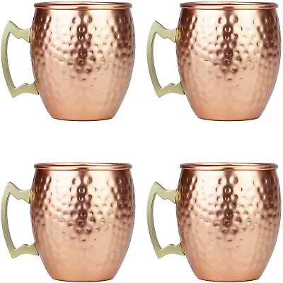 Moscow Mule Mugs Set Of 4Aluminum Hammered Handcrafted Copper-19ozSet Of 4 • $27.69