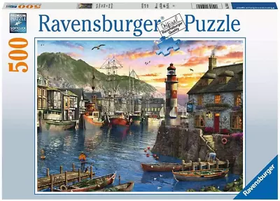 Ravensburger Sunrise At The Port 500 Piece Jigsaw Puzzle For Adults And Kids Age • $25.12