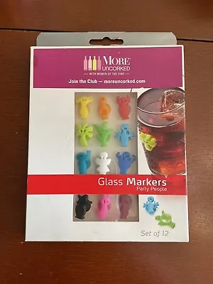 $9 • Buy Vacu Vin Party People Wine Drinking Glass Markers - Set Of 12 Silicone Figures