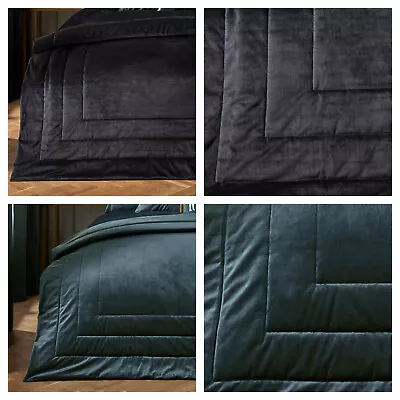 Laurence Llewelyn-Bowen - Luxury Velvet Box Frame Quilted Bedspread Throw • £49.99