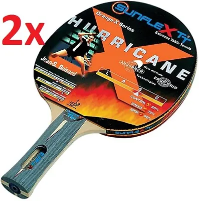 $65.96 • Buy 2x SUNFLEX HURRICANE Orange-X Series ITTF Approved Taipan Table Tennis Bat 10052