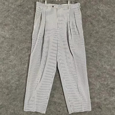 Vintage Pleated Seersucker Pants Men's 36X32 Actual 34 X 31 Blue White • $24.97