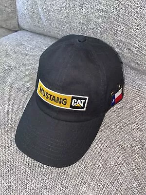 CAT Caterpillar Mustang Cat Equipment Texas Flag C Block Adjust Hat Cap • $19.88