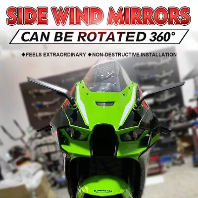 $139.99 • Buy Aerodynamics Winglet Wing Stealth Mirrors For Kawasaki NINJA ZX-6R ZX636 2009-22