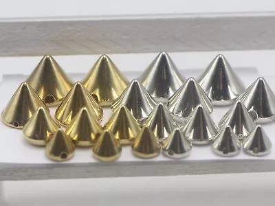 Craft DIY Metallic Silver Gold Acrylic Rock Punk Spike Taper Stud Beads 6mm-12mm • $2.92