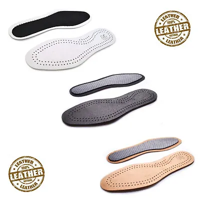 £4.79 • Buy Leather Shoe Insoles Active Carbon Real Inner Sole Boots All Size Ladies Mens