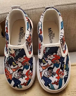 Ground Up Disney Little Mermaid Ariel Little Girls Slip On Canvas Shoes 9 Nwt • $10.99