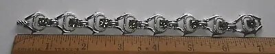 Vintage Sarah Coventry Gray Rhinestone Silver Tone Link Bracelet • $14