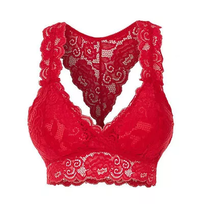 Womens Lace Bralette Bralet Bra Bustier Sexy Camisole Cami Vest Tank Crop Tops • £6.69