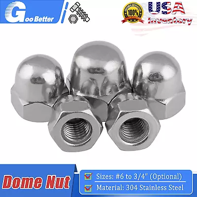 Dome Nut Acorn Domed Nuts 304 Stainless Steel DIN1587 All Sizes Free Shipping • $8.79