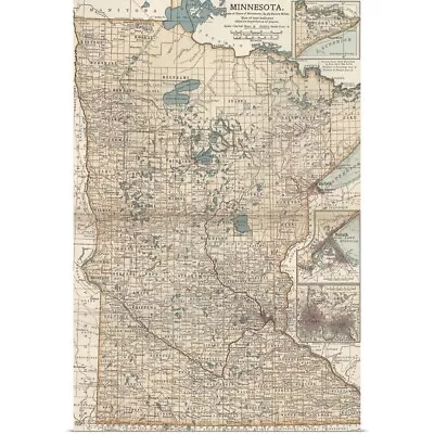 Minnesota - Vintage Map Poster Art Print Map Home Decor • $59.99