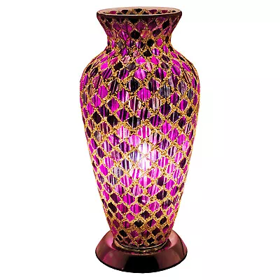 Purple Glass Tile Mosaic Vase Lamp • £49.99