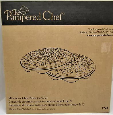 The Pampered Chef Microwave Chip Maker 1241 Veggies No Oil Cooking Healthy 2 Pc. • $11