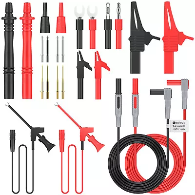 Neoteck 24 In 1 Multimeter Test Lead Kit For Fluke Meter Alligator Clip Probe • $39.95