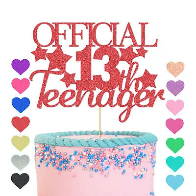 Official 13 Teenager Cake Topper Happy 13th Birthday Party Decoration Son Stars • £2.83