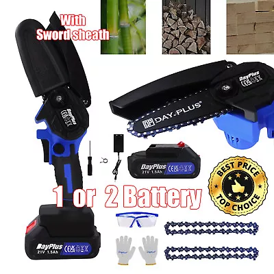 4  Mini Handheld Electric Chainsaw Cordless Chain Saw 21V 600W Battery Power AAA • $24.66