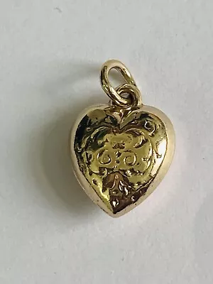 Collectors 9ct Yellow Gold Small Bubble Heart Pendant Charm • £30