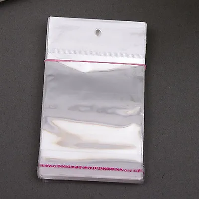 Clear Cellophane Self Seal Poly Bags Plastic OPP Adhesive Hang Hole Packaging • $2.39