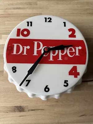 Vintage Dr. Pepper Bottle Cap Electric Lighted Wall Clock—Tommy Tucker Plastics • $300