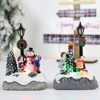 Christmas Village Scene Ornaments LED Light Up Resin House Ornament Decoration  • £11.22