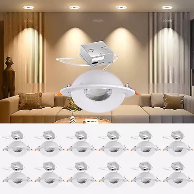12 Pack Gimbal LED Recessed Lighting 6 Inch 12W 1200LM (110W Eqv.) 360°Rotation • $211.46