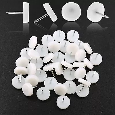 100 PCS Nail In Furniture Glides 18Mm Nylon Chair Glides For Wood Floors White • $10.75