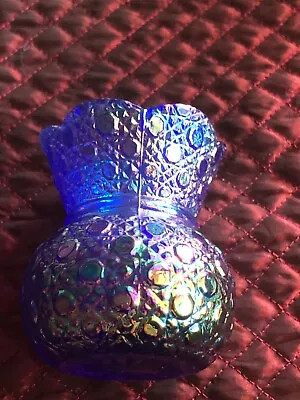 Iridescent Blue/ Purple Carnival Glass Vintage Toothpick Holder • $29