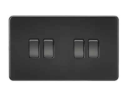£16 • Buy Knightsbridge Screwless Flatplate Light Switches & Sockets Matt Black Range