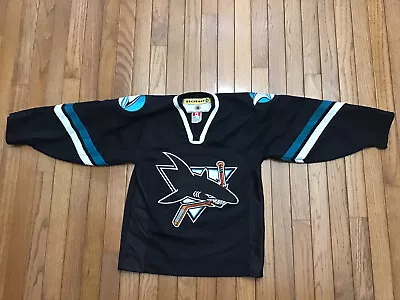 Vintage Koho San Jose Sharks Koho Black Alternate Jersey Youth S/M Black Hockey • $32.95