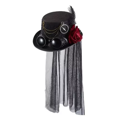 Retro Handmade Hat Steampunk Lace Veil Headdress Flower Hair Accessories Gothic • $22.37